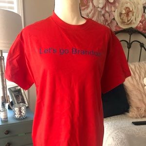 New without tags. Women’s tee-shirt. “Let’s Go Brandon” sz XLarge Gildan…